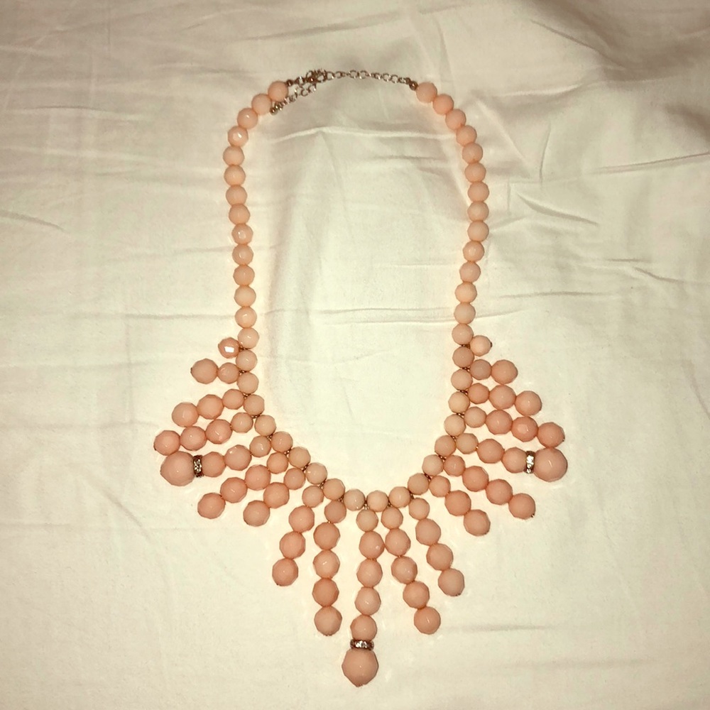 Pink beaded statement necklace
